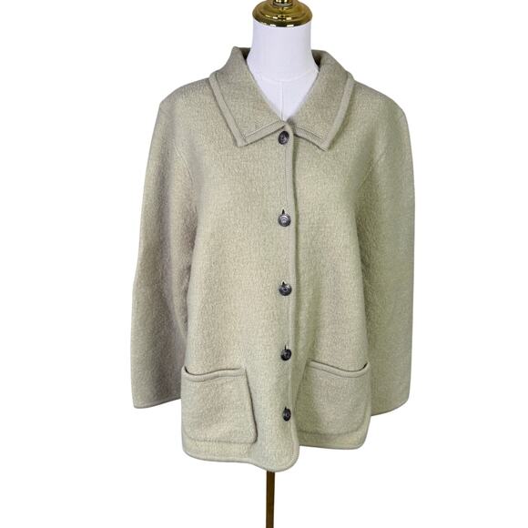 Appleseeds Vintage 100% Wool Button Up Jacket US Women's L - Picture 1 of 5